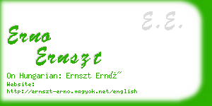 erno ernszt business card